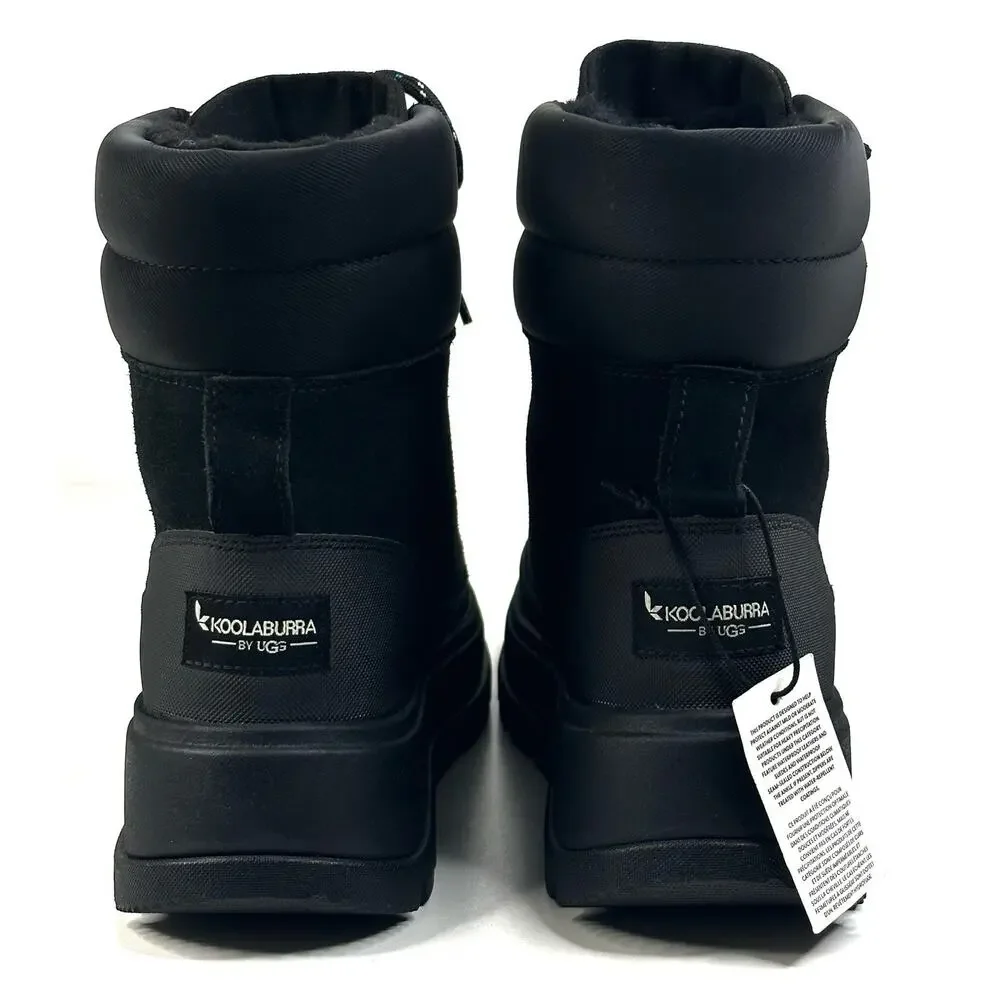 Koolaburra by UGG Deza Lace-Up Utility Boots Womens Size 6 Black Suede New $120